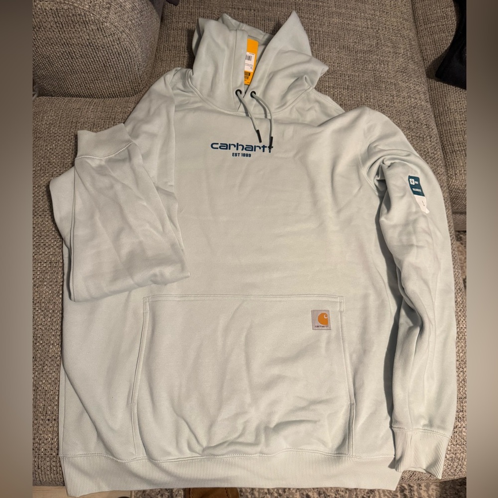 Carhartt Men's Light Blue Hoodie Sweater